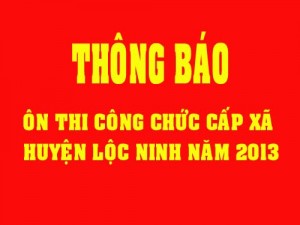 Thông báo ôn thi tuyển công chức cấp xã năm 2013.