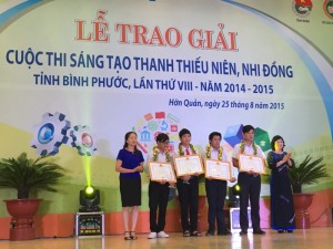 Tỉnh Bình Phước tổ chức Lễ trao giải  Cuộc thi Sáng tạo thanh thiếu niên, nhi đồng lần thứ VIII, năm 2014 – 2015