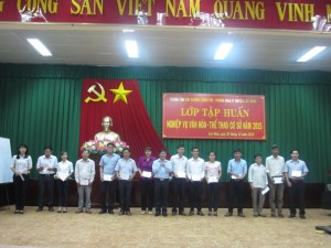 Phòng Văn hóa và Thông tin huyện Lộc Ninh tổ chức Lớp tập huấn nghiệp vụ văn hóa - thể thao cơ sở năm 2015.