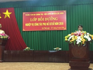 Huyện Lộc Ninh 169 cán bộ hội phụ nữ cơ sở  tham gia tập huấn nghiệm vụ