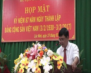 Huyện ủy Lộc Ninh tổ chức Họp mặt kỷ niệm 87 năm Ngày thành lập Đảng Cộng sản Việt Nam (3/2/1930 – 3/2/2017), mừng Đảng, mừng xuân Đinh Dậu năm 2017